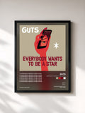 #noir Tableau de l'album Everybody Wants to Be a Star de Guts, cadre noir, imprimé et encadré en France