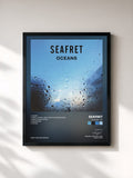 #noir Tableau de l'album Oceans - EP de Seafret, cadre noir, imprimé et encadré en France