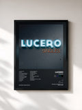 #noir Tableau de l'album Singles de Lucero, cadre noir, imprimé et encadré en France