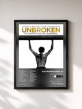 #noir Tableau de l'album Unbroken (Original Motion Picture Soundtrack) de Alexandre Desplat, cadre noir, imprimé et encadré en France