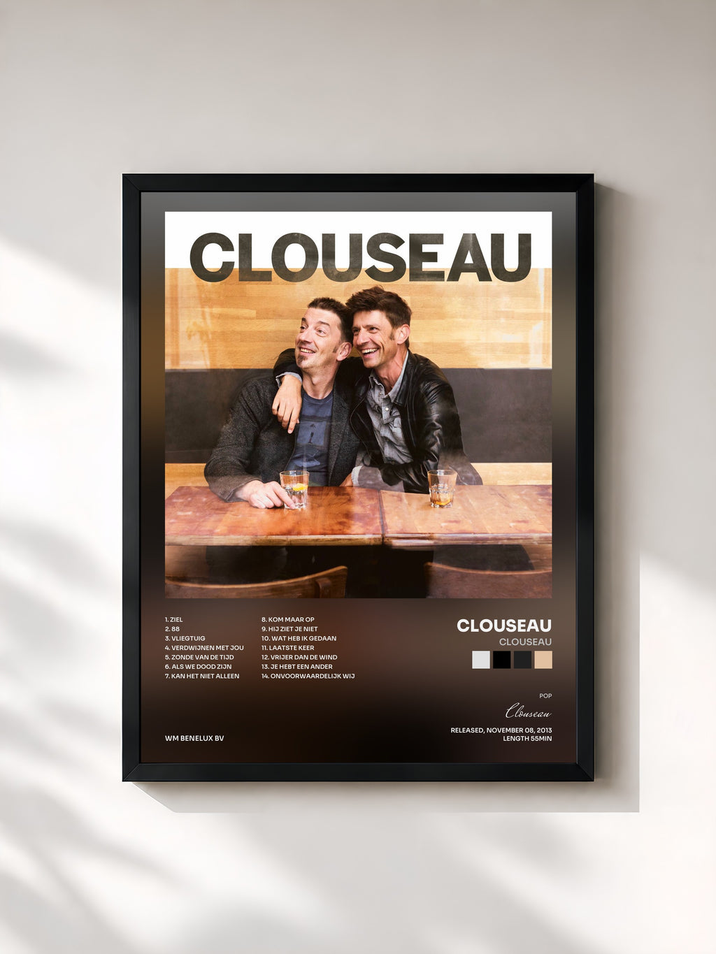 #noir Tableau de l'album Clouseau de Clouseau, cadre noir, imprimé et encadré en France