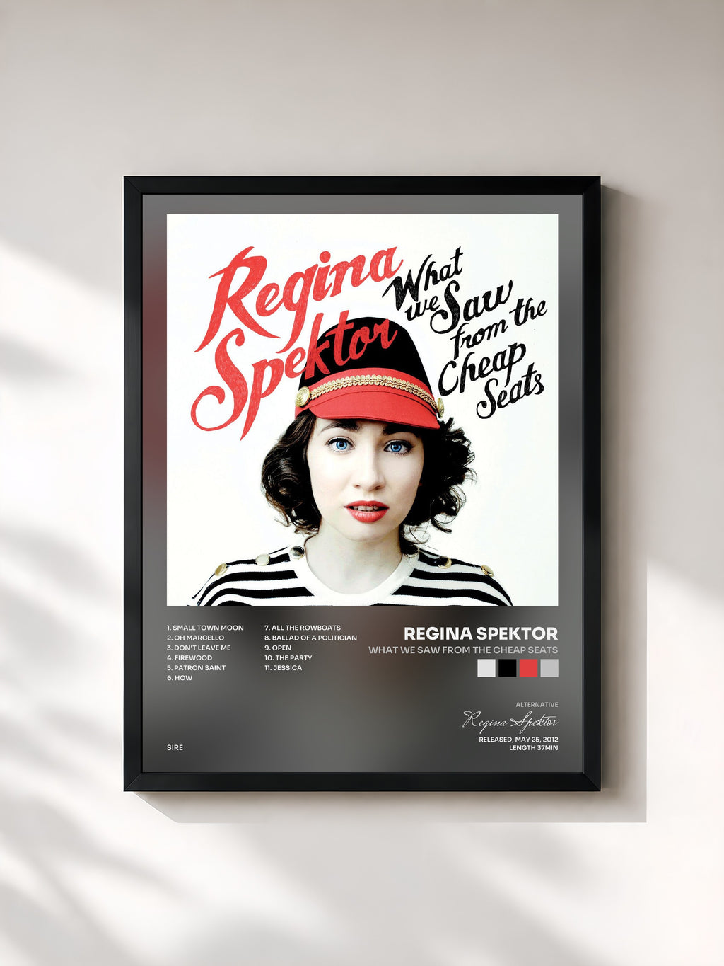 #noir What We Saw from the Cheap Seats di Regina Spektor in stampa incorniciata, cornice nera, stampata e incorniciata in Francia