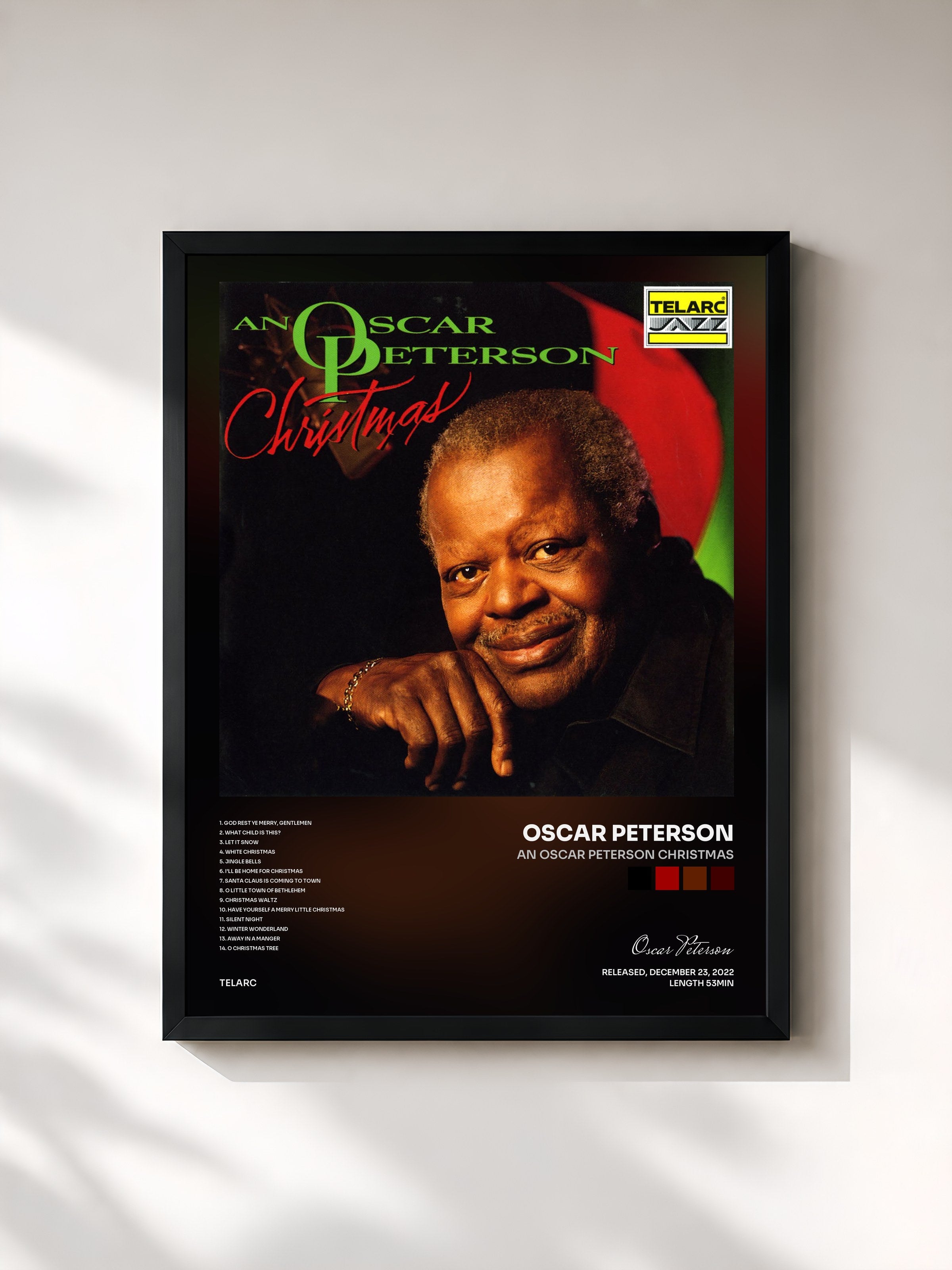 #noir Tableau de l'album An Oscar Peterson Christmas de Oscar Peterson, cadre noir, imprimé et encadré en France