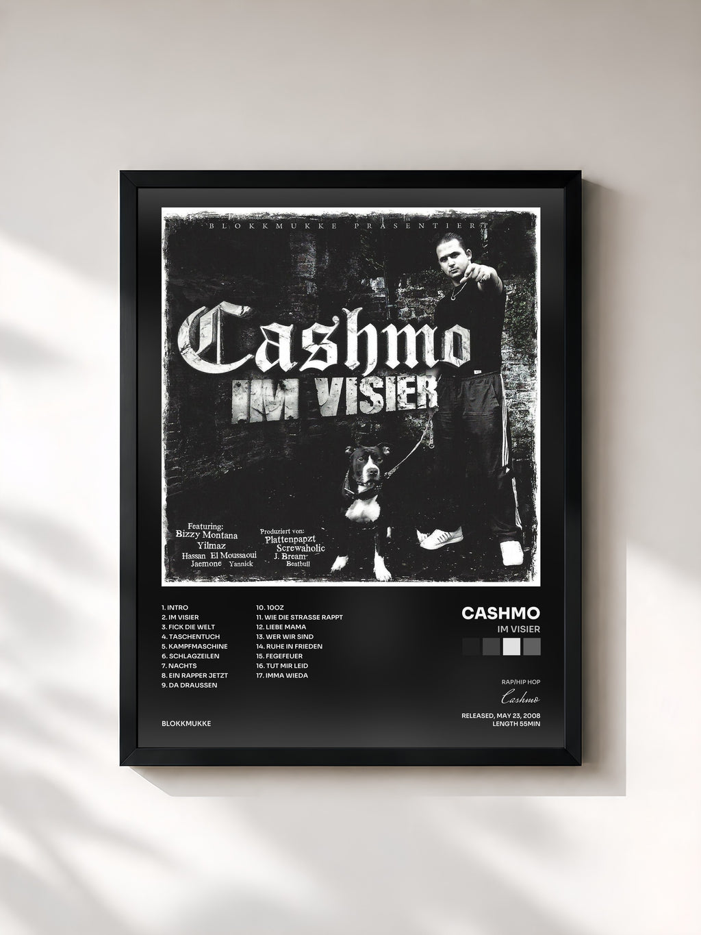 #noir Tableau de l'album Im Visier de Cashmo, cadre noir, imprimé et encadré en France