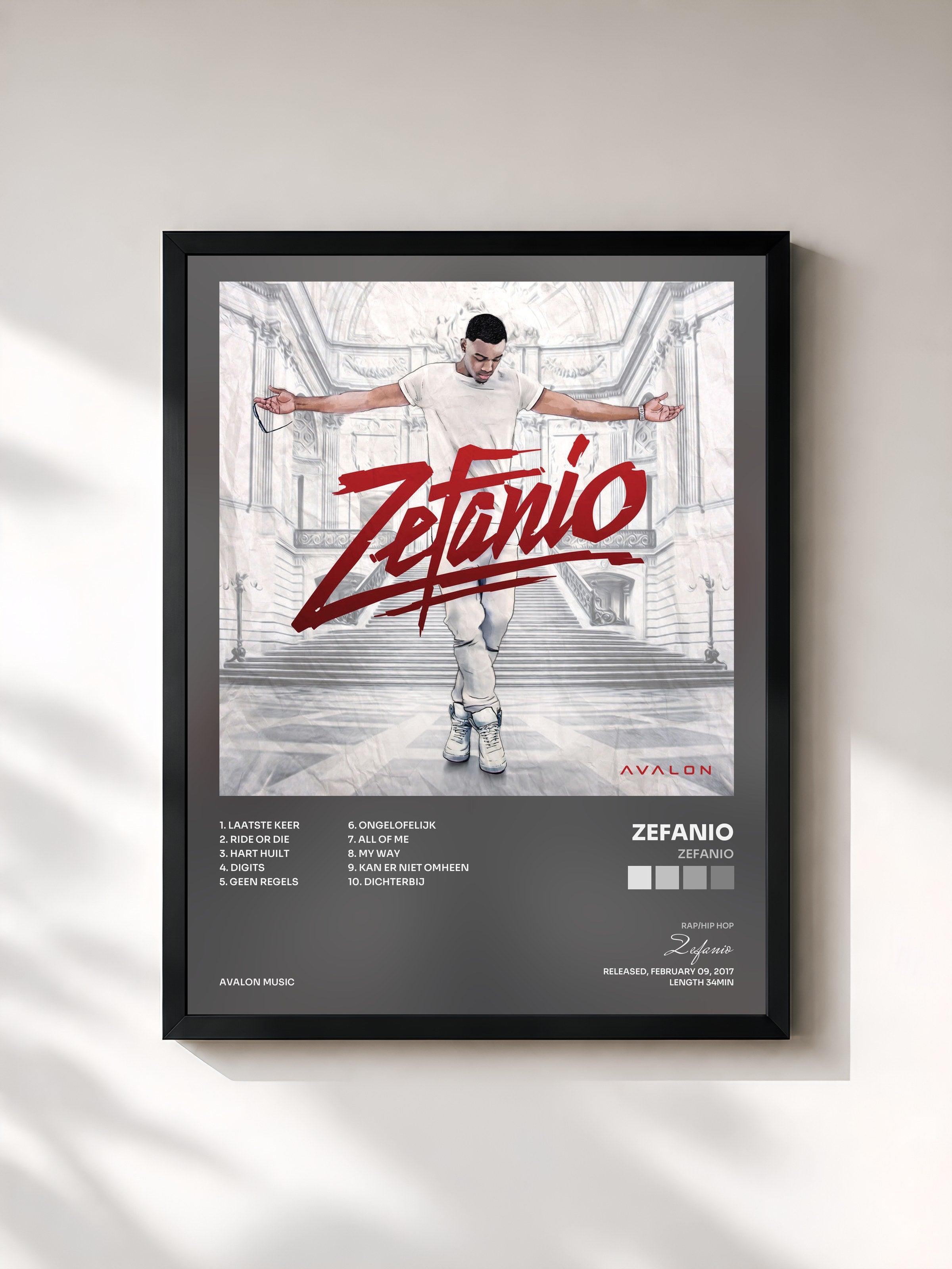 #noir Tableau de l'album ZEFANIO de Zefanio, cadre noir, imprimé et encadré en France