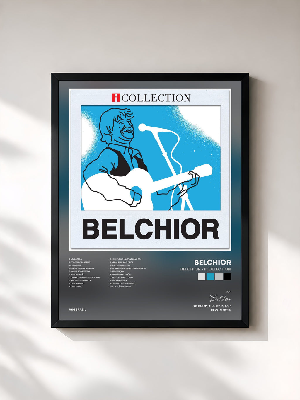 #noir Tableau de l'album Belchior - iCollection de Belchior, cadre noir, imprimé et encadré en France