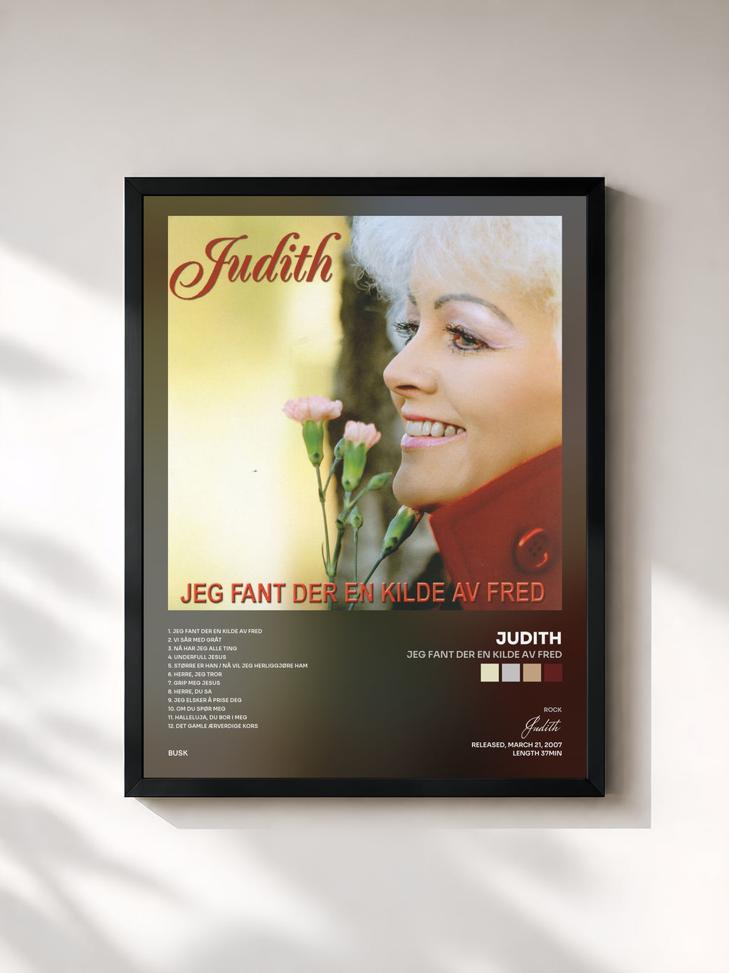 #noir Tableau de l'album Jeg Fant Der En Kilde Av Fred de Judith, cadre noir, imprimé et encadré en France
