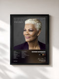 #noir Tableau de l'album She's Back de Dionne Warwick, cadre noir, imprimé et encadré en France