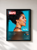 #noir Tableau de l'album Hey Hey de Mapei, cadre noir, imprimé et encadré en France