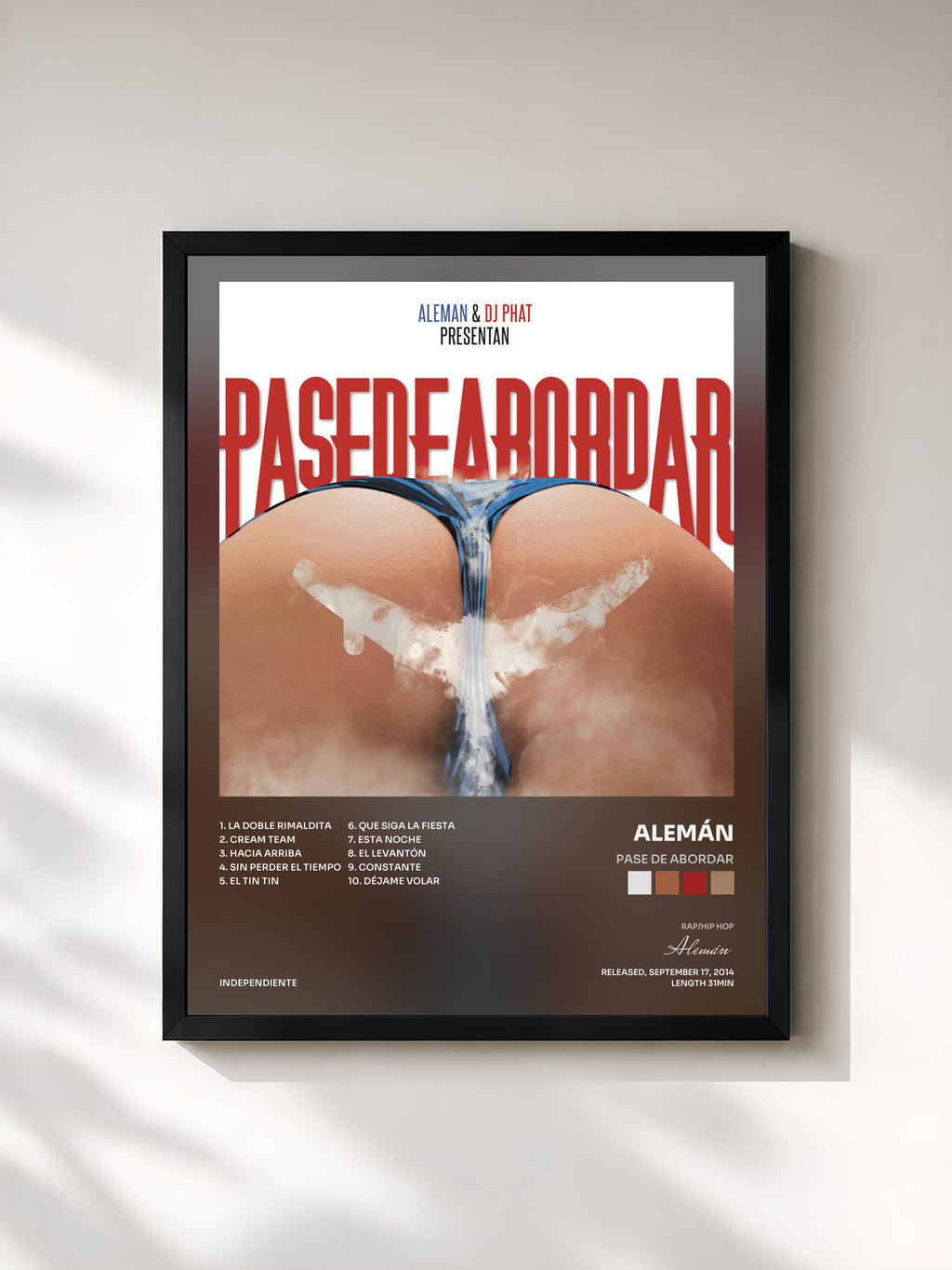 #noir Tableau de l'album Pase De Abordar de Alemán, cadre noir, imprimé et encadré en France