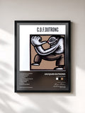 #noir Tableau de l'album C.Q.F. Dutronc de Jacques Dutronc, cadre noir, imprimé et encadré en France