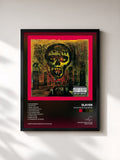 #noir Tableau de l'album Seasons In The Abyss de Slayer, cadre noir, imprimé et encadré en France