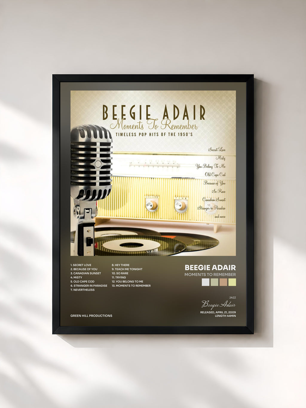#noir Tableau de l'album Moments To Remember de Beegie Adair, cadre noir, imprimé et encadré en France