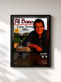 #noir Tableau de l'album Cara terra mia de Al Bano, cadre noir, imprimé et encadré en France