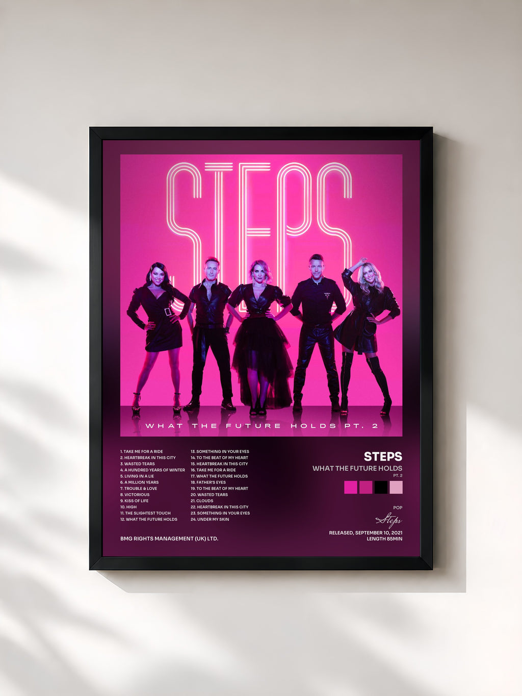 #noir Tableau de l'album What the Future Holds (Pt. 2) de Steps, cadre noir, imprimé et encadré en France