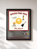 #noir Tableau de l'album Good for You de Blue Hawaii, cadre noir, imprimé et encadré en France