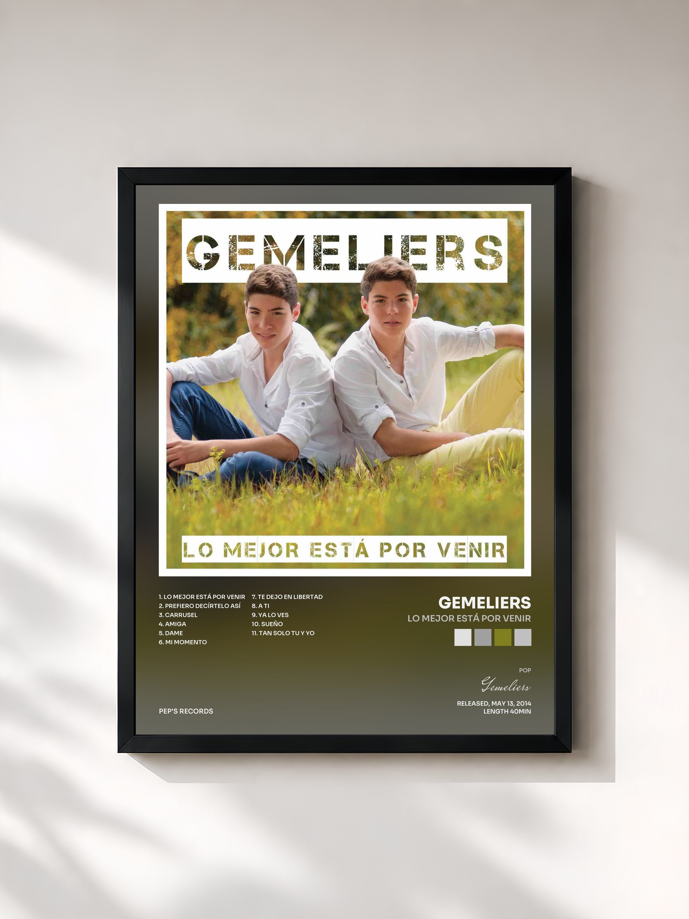 #noir Tableau de l'album Lo Mejor Está por Venir de Gemeliers, cadre noir, imprimé et encadré en France