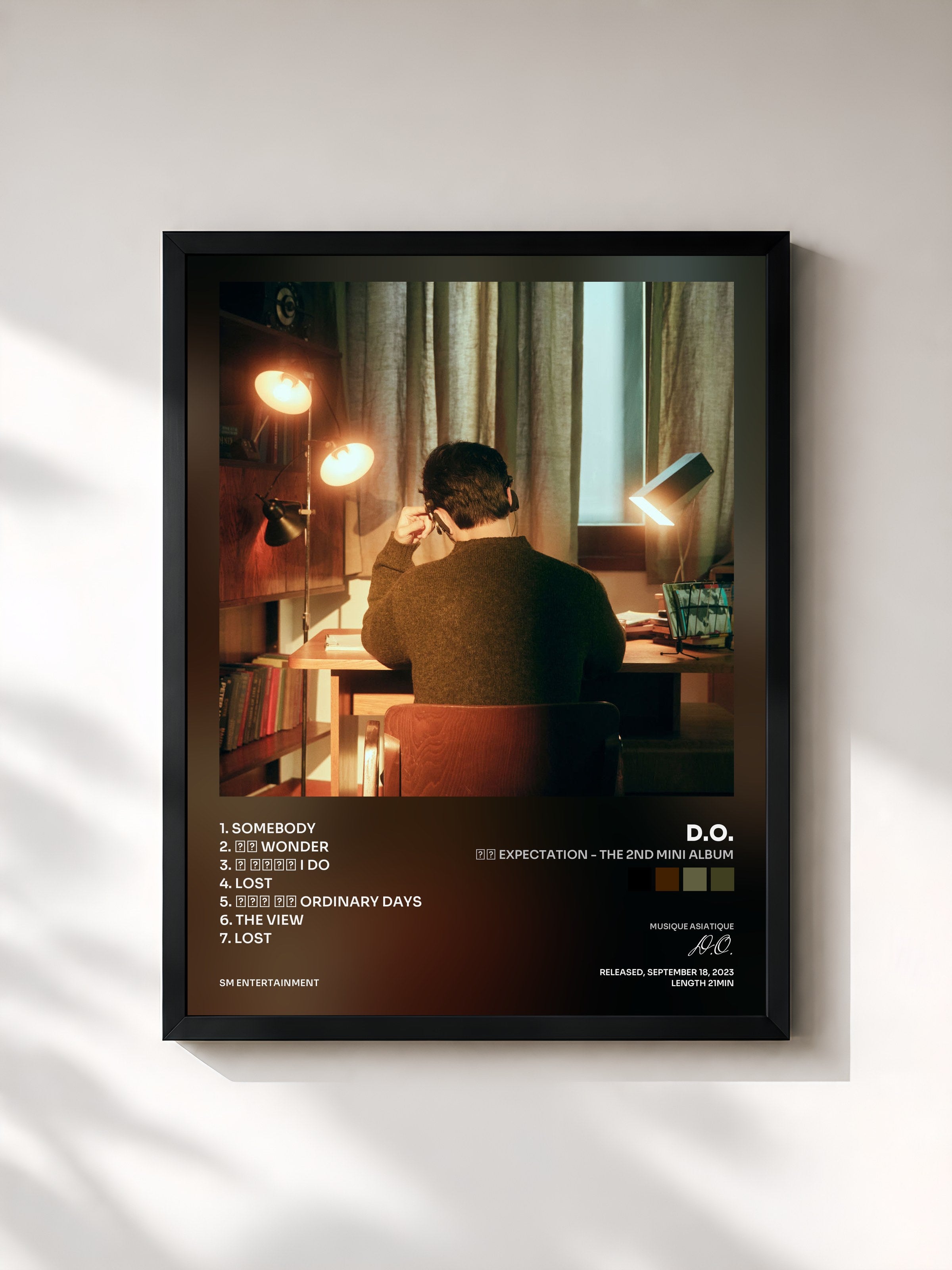 #noir Tableau de l'album 기대 Expectation - The 2nd Mini Album de D.O., cadre noir, imprimé et encadré en France