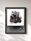 #noir Tableau de l'album Kiss 4 de K Camp, cadre noir, imprimé et encadré en France