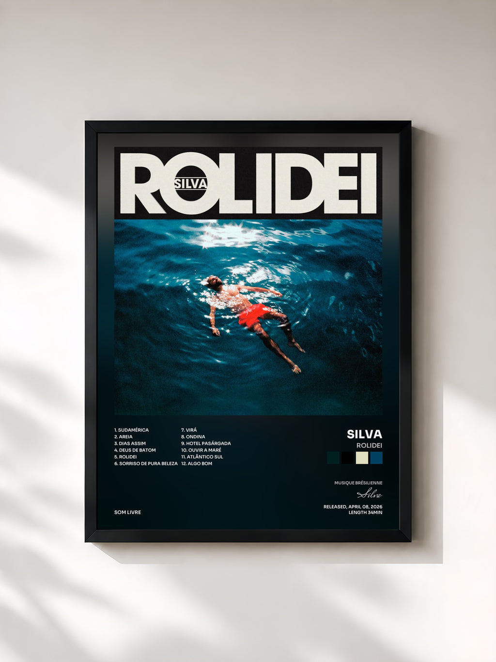 #noir Tableau de l'album ROLIDEI de Silva, cadre noir, imprimé et encadré en France