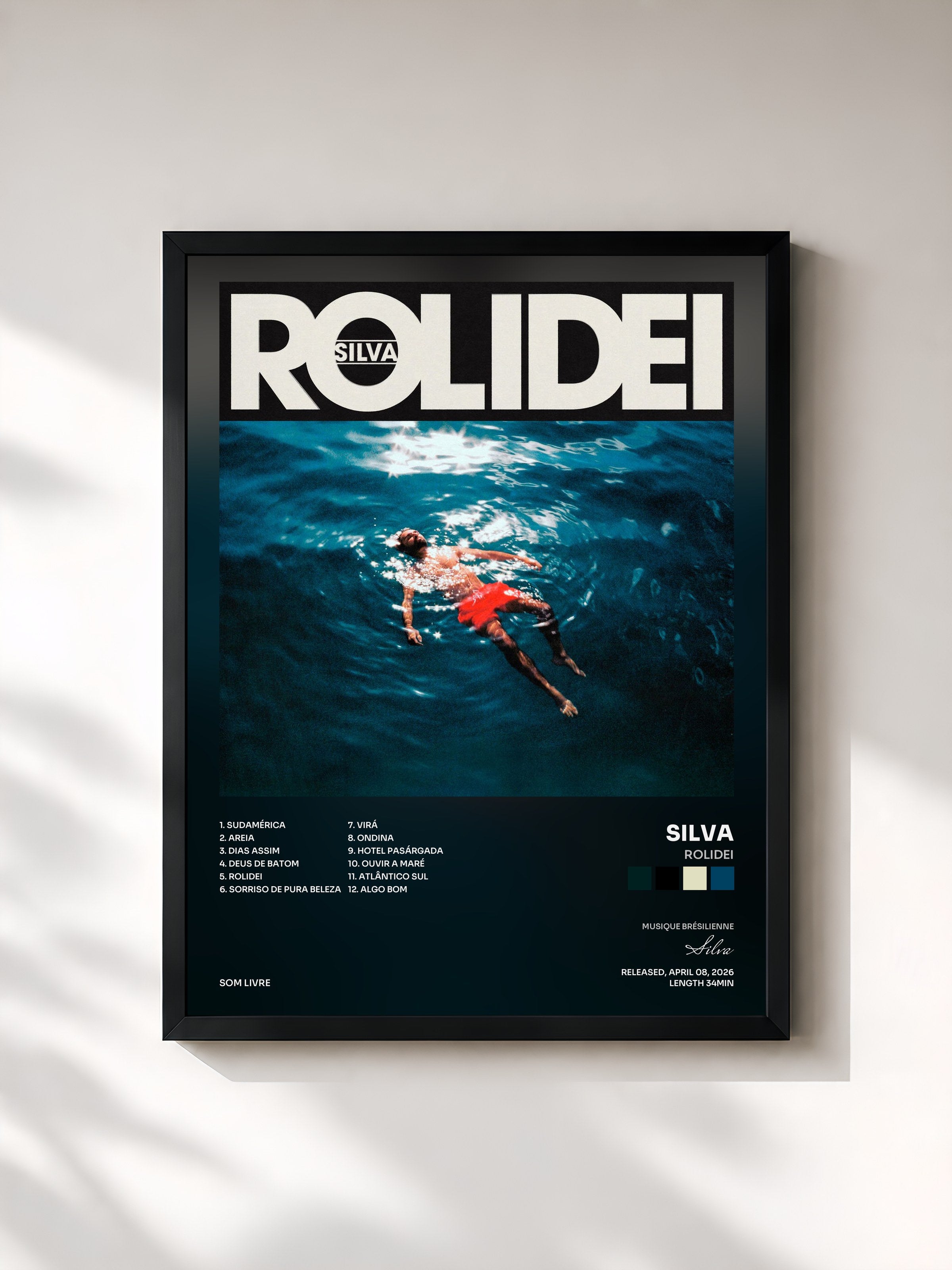 #noir Tableau de l'album ROLIDEI de Silva, cadre noir, imprimé et encadré en France