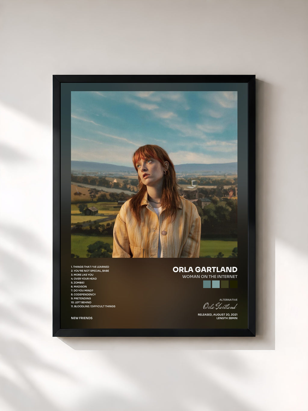 #noir Tableau de l'album Woman on the Internet de Orla Gartland, cadre noir, imprimé et encadré en France