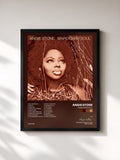 #noir Tableau de l'album Mahogany Soul de Angie Stone, cadre noir, imprimé et encadré en France