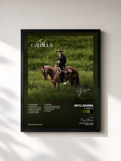 Reyli Barba · A Caballo — Affiche encadrée
