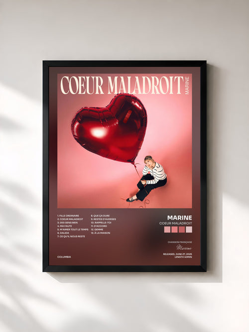 Marine · Coeur maladroit — Affiche encadrée