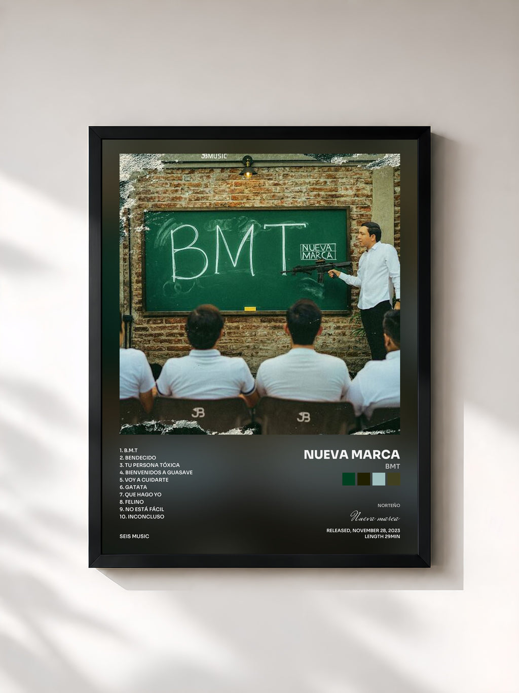 #noir Tableau de l'album BMT de Nueva marca, cadre noir, imprimé et encadré en France