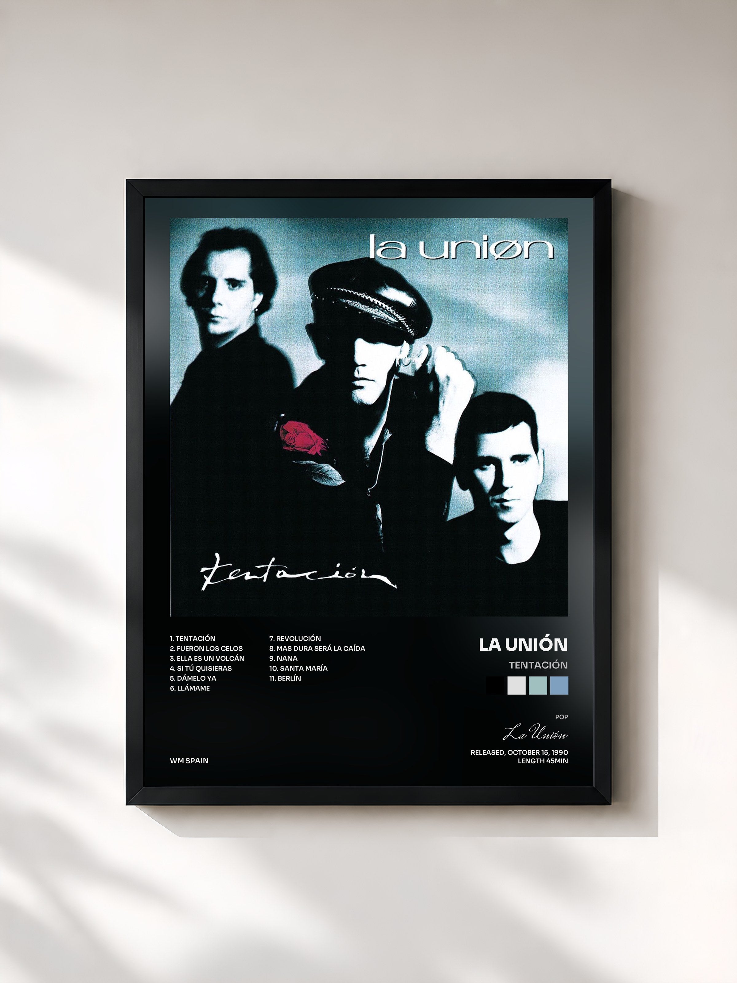 #noir Tableau de l'album Tentación de La Unión, cadre noir, imprimé et encadré en France