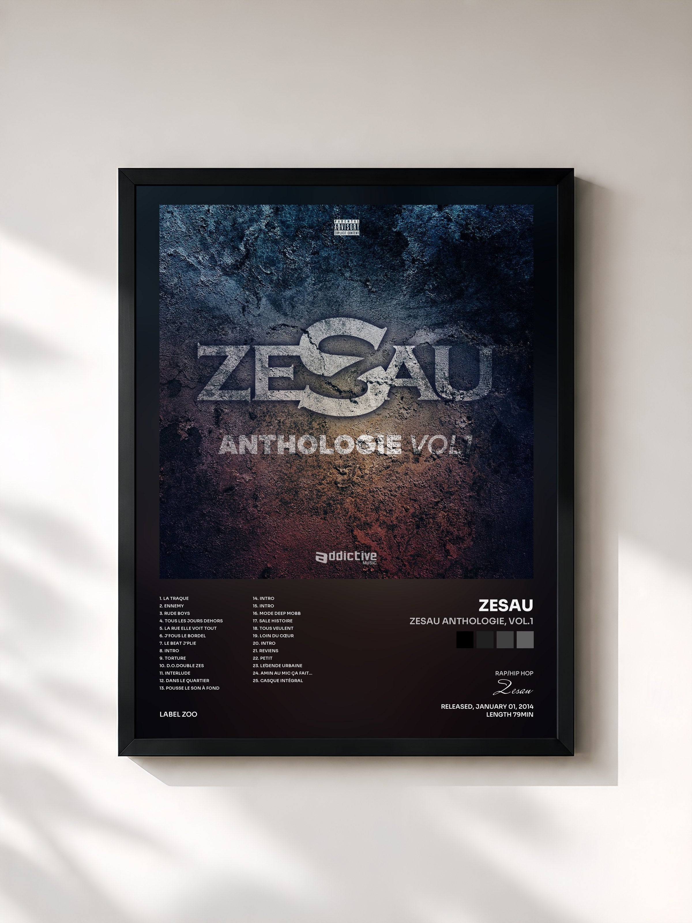 #noir Tableau de l'album Zesau Anthologie, Vol.1 de Zesau, cadre noir, imprimé et encadré en France