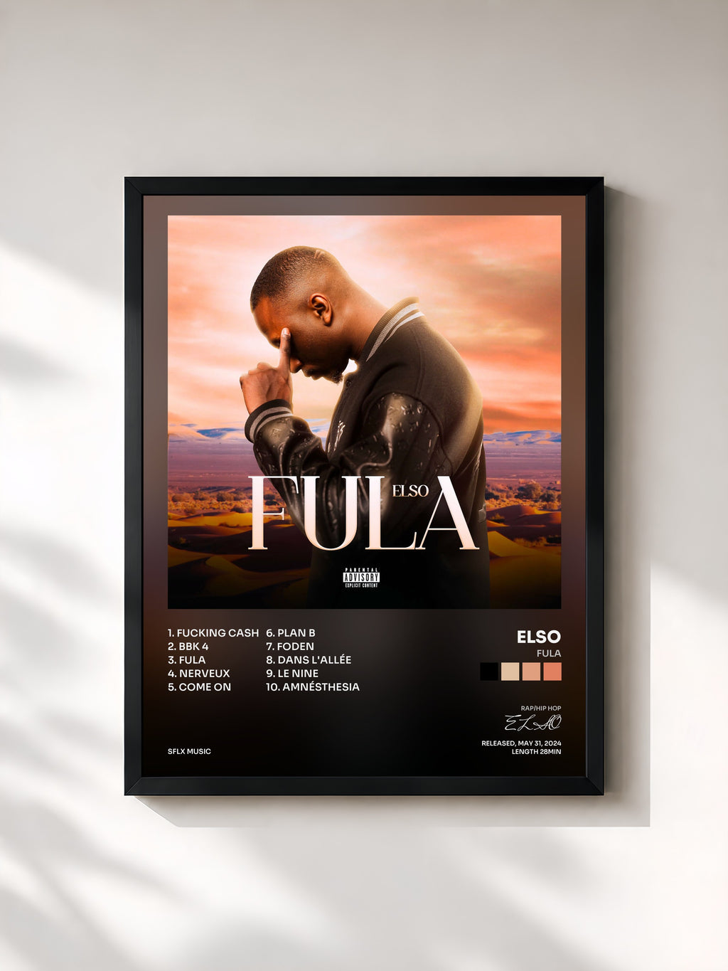 #noir Tableau de l'album Fula de ELSO, cadre noir, imprimé et encadré en France