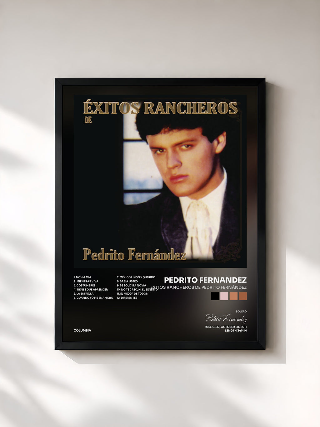 #noir Exitos Rancheros De Pedrito Fernández von Pedrito Fernandez als gerahmter Kunstdruck, schwarzer Rahmen, gedruckt und gerahmt in Frankreich