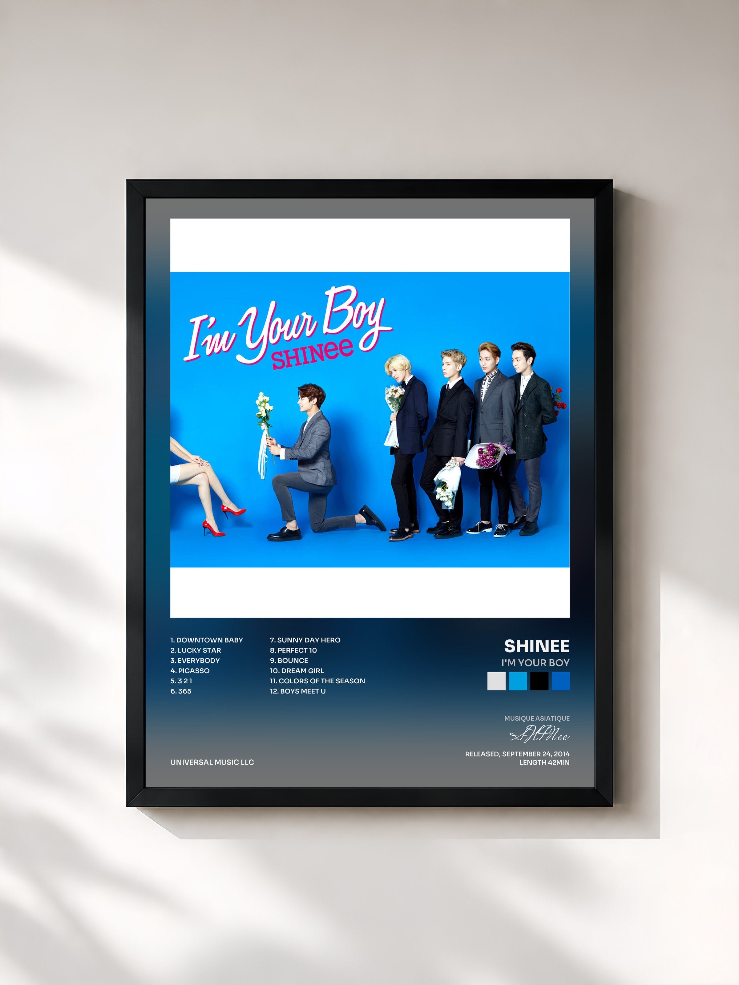 #noir Tableau de l'album I'm Your Boy de SHINee, cadre noir, imprimé et encadré en France