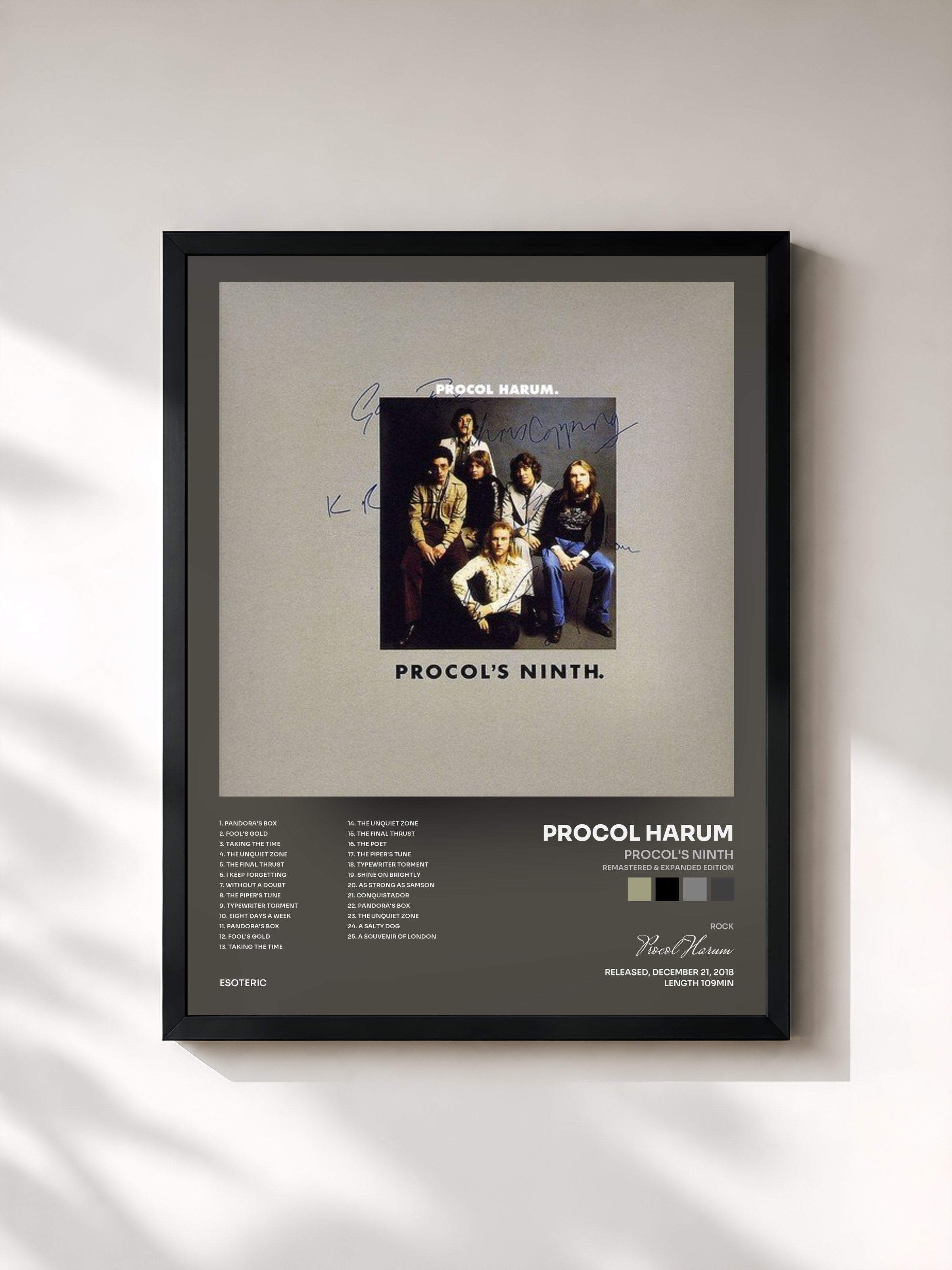 #noir Tableau de l'album Procol's Ninth (Remastered & Expanded Edition) de Procol Harum, cadre noir, imprimé et encadré en France