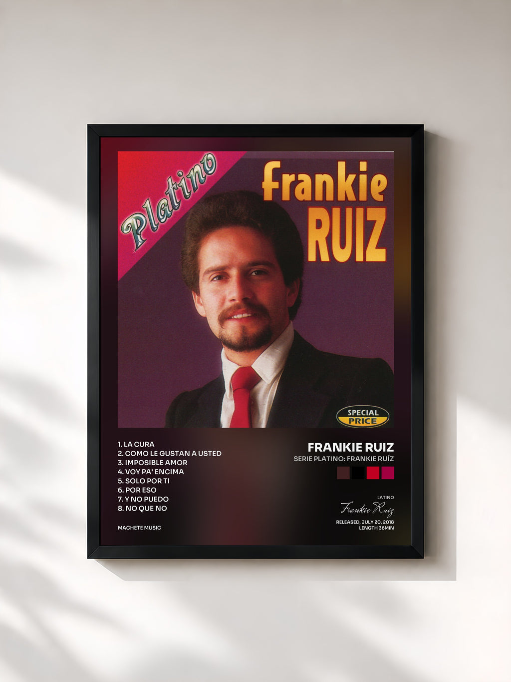 #noir Tableau de l'album Serie Platino: Frankie Ruíz de Frankie Ruiz, cadre noir, imprimé et encadré en France