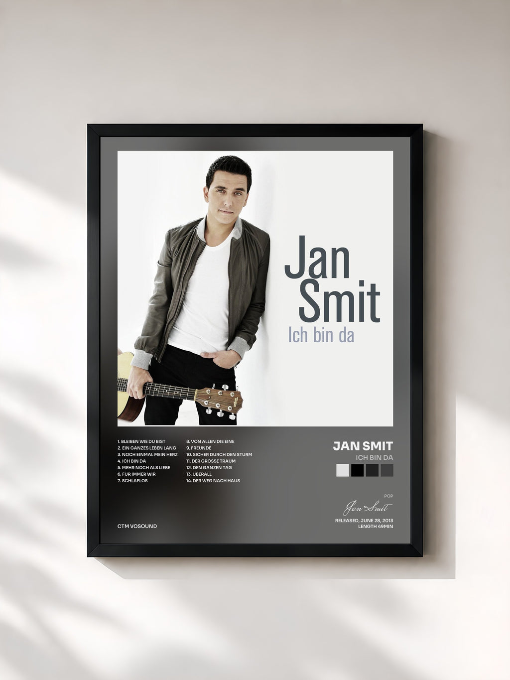 #noir Tableau de l'album Ich Bin Da de Jan Smit, cadre noir, imprimé et encadré en France