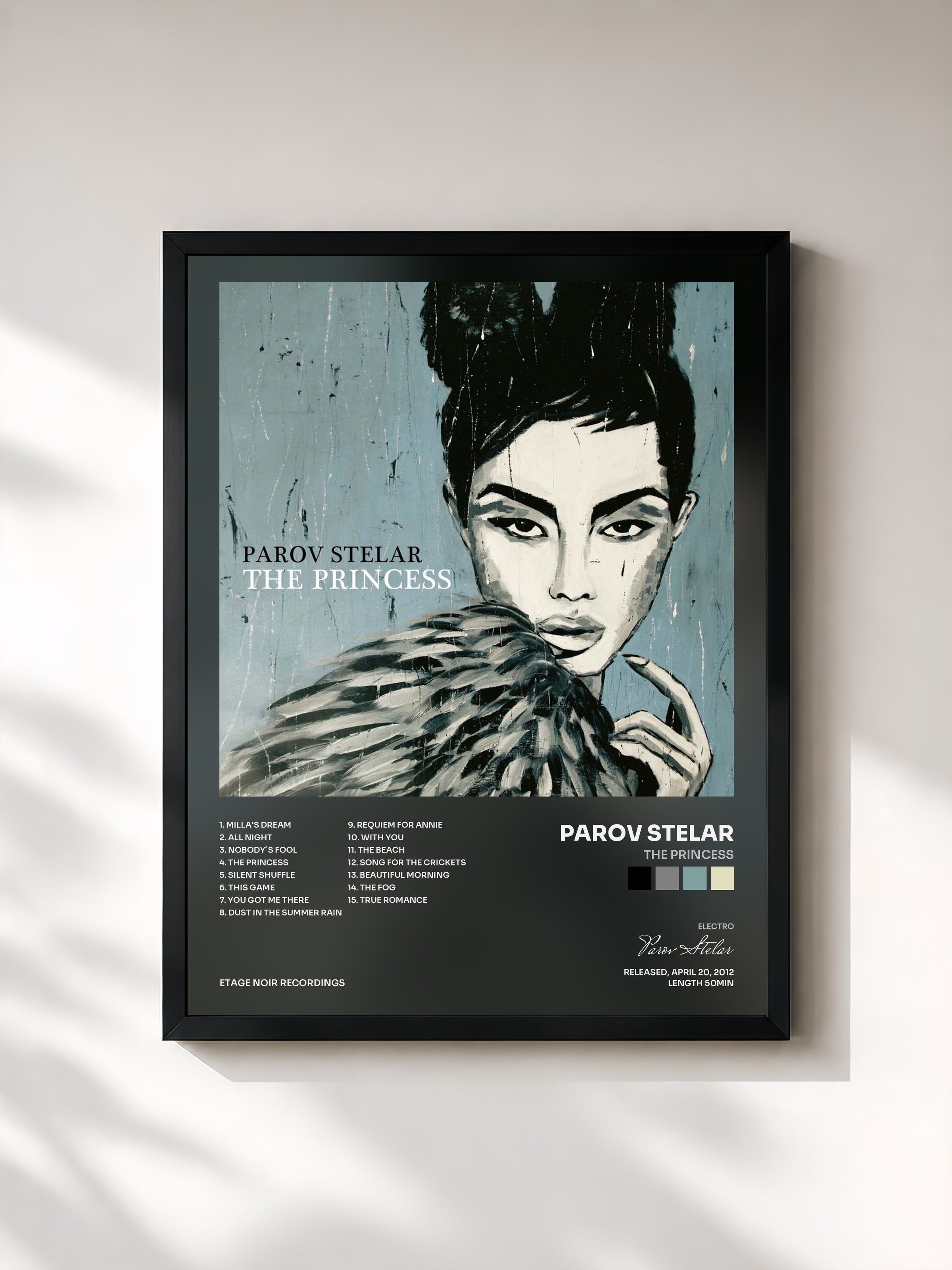 #noir Tableau de l'album The Princess de Parov Stelar, cadre noir, imprimé et encadré en France