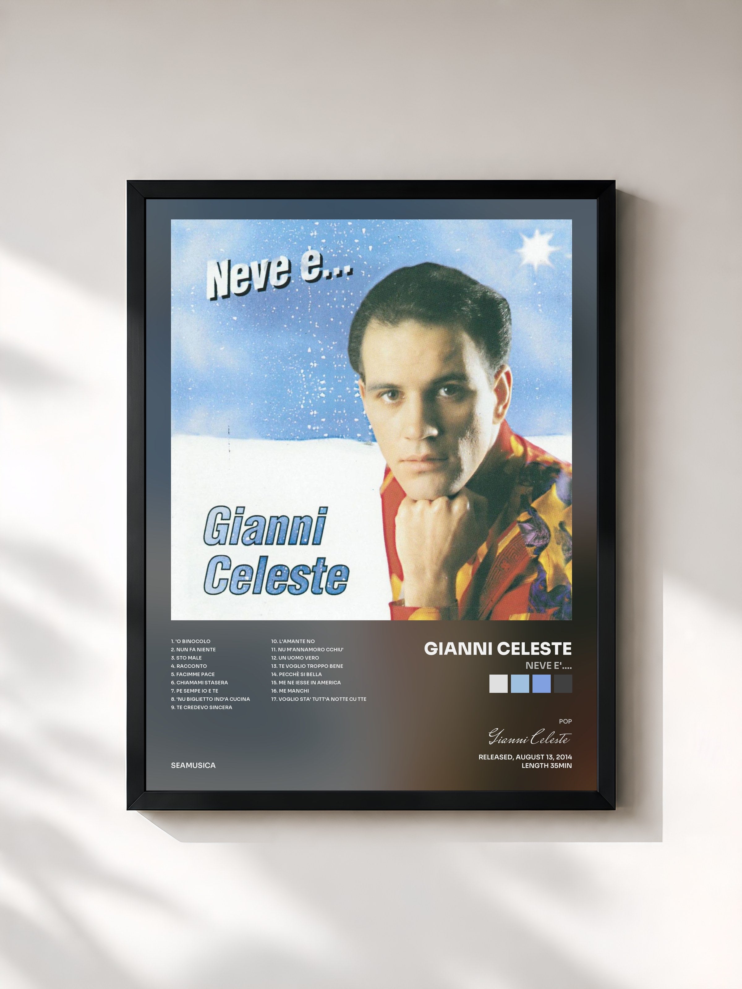 #noir Tableau de l'album Neve e'.... de Gianni Celeste, cadre noir, imprimé et encadré en France