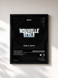 #noir Tableau de l'album Nouvelle École | Saison 3 | Partie 3 (Série Netflix) de Nouvelle Ecole, cadre noir, imprimé et encadré en France