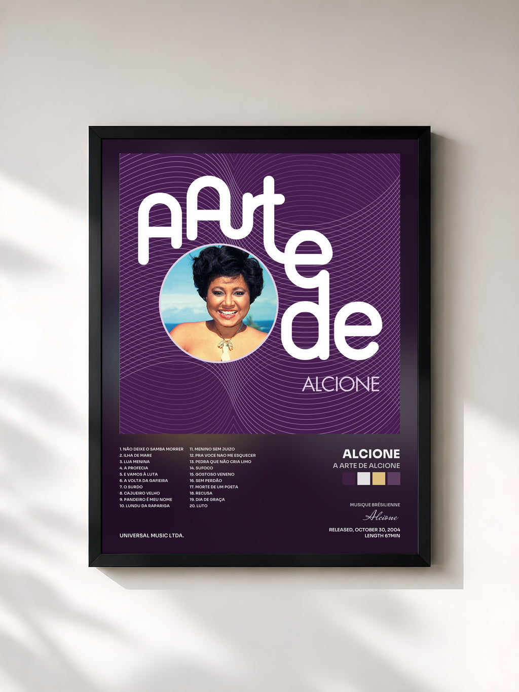 #noir Tableau de l'album A Arte De Alcione de Alcione, cadre noir, imprimé et encadré en France
