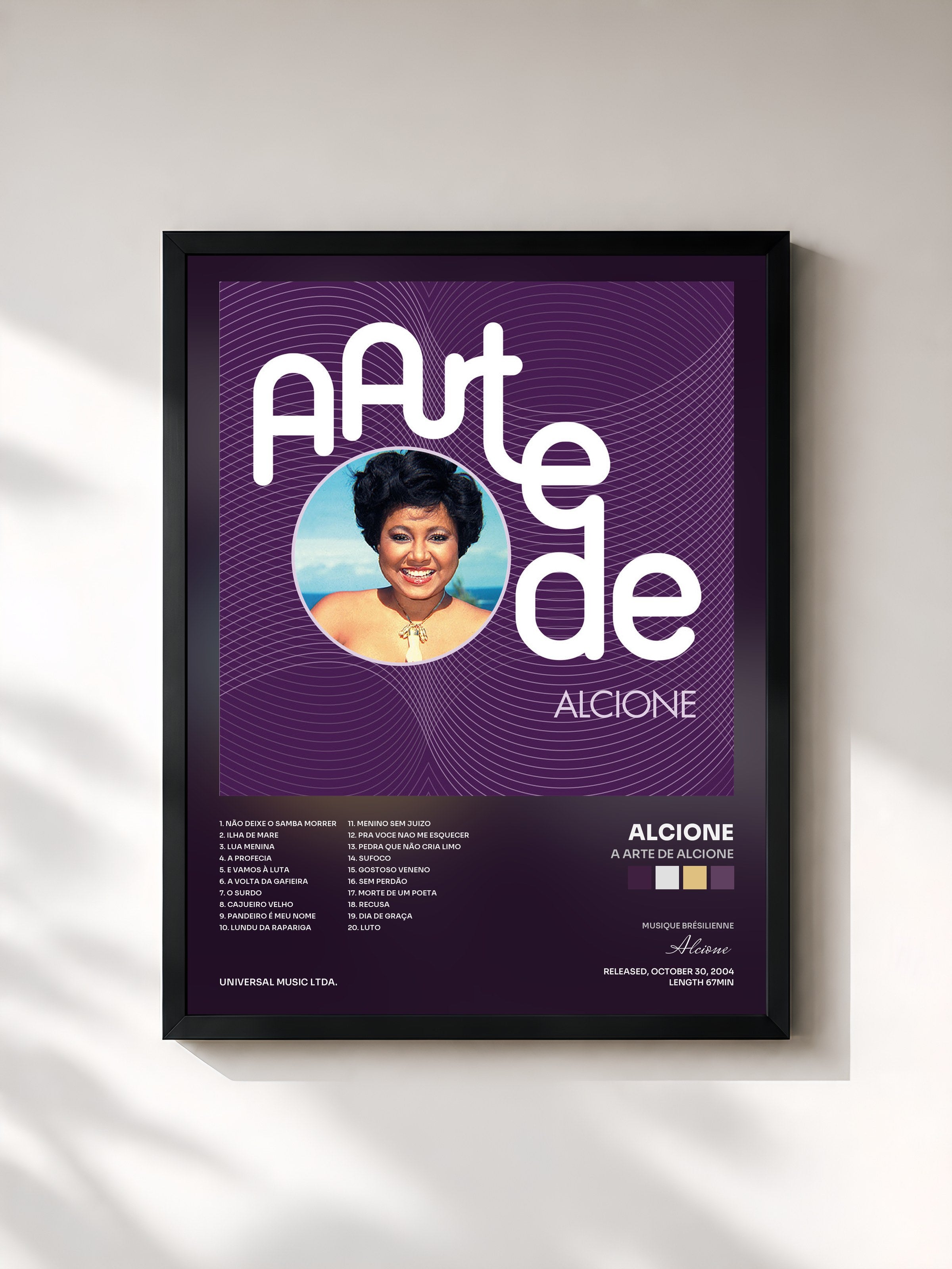 #noir Tableau de l'album A Arte De Alcione de Alcione, cadre noir, imprimé et encadré en France