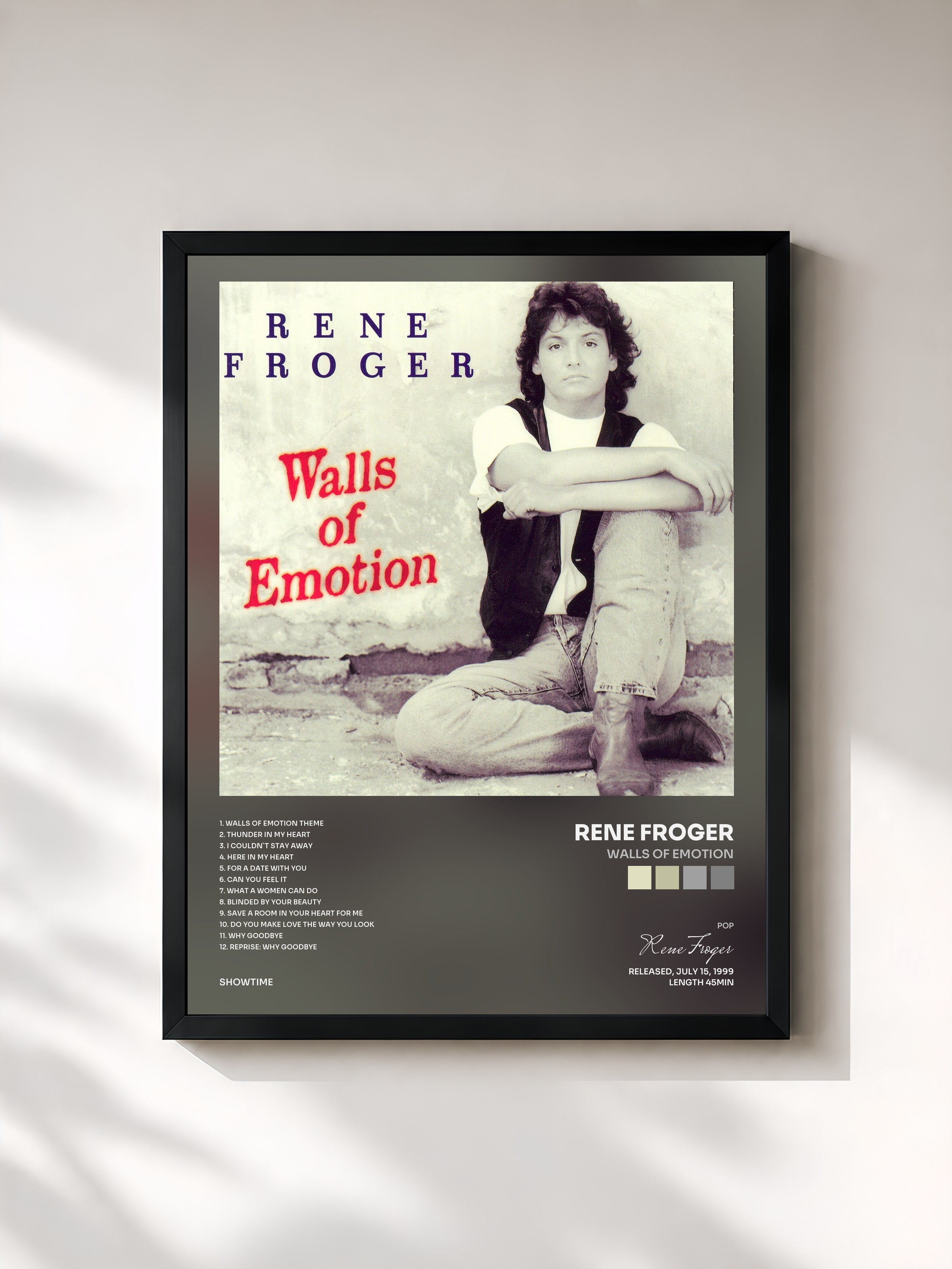 #noir Tableau de l'album Walls Of Emotion de Rene Froger, cadre noir, imprimé et encadré en France
