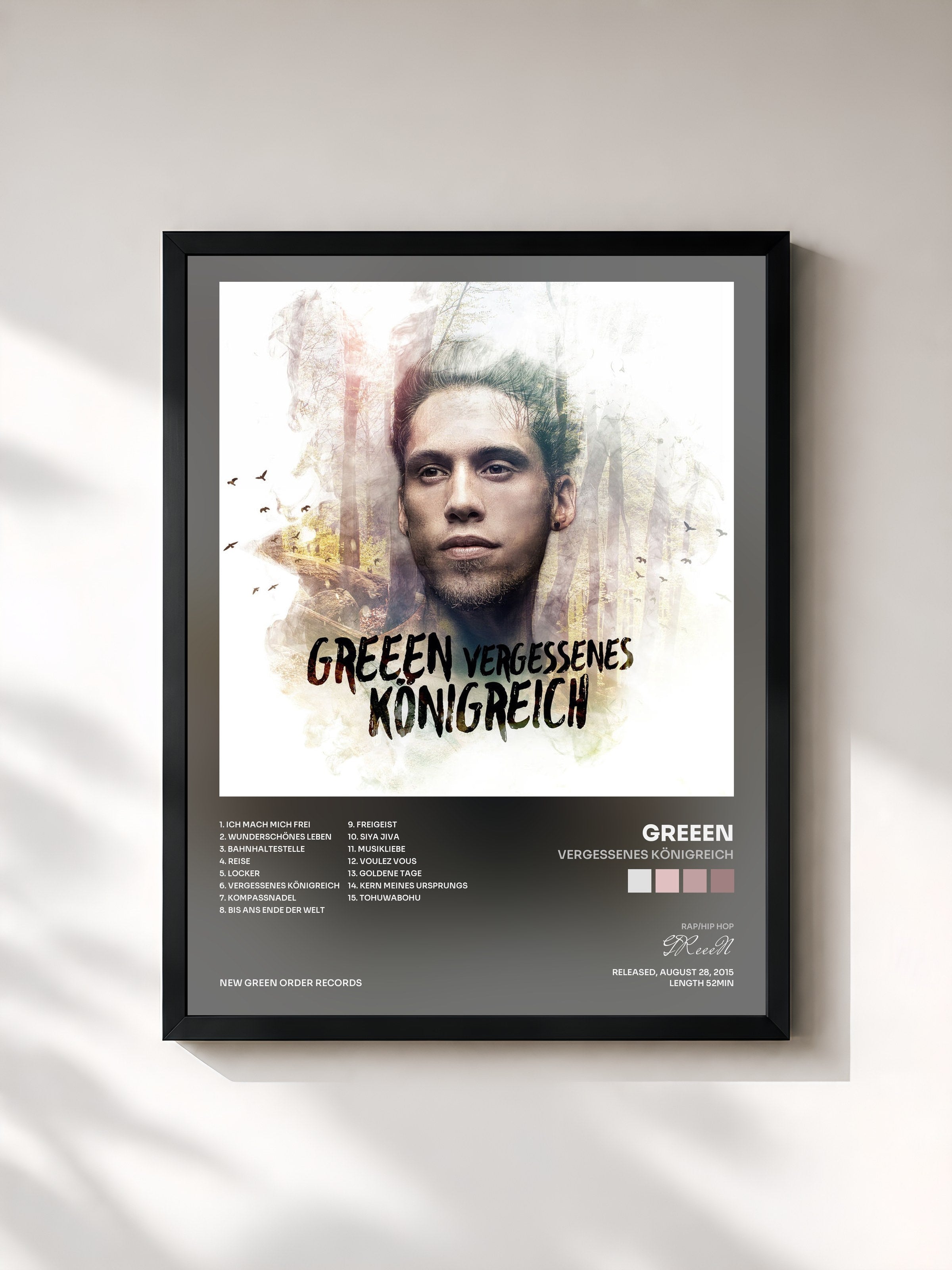 #noir Tableau de l'album Vergessenes Königreich de GReeeN, cadre noir, imprimé et encadré en France