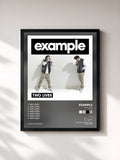 #noir Tableau de l'album Two Lives (Remixes) de Example, cadre noir, imprimé et encadré en France