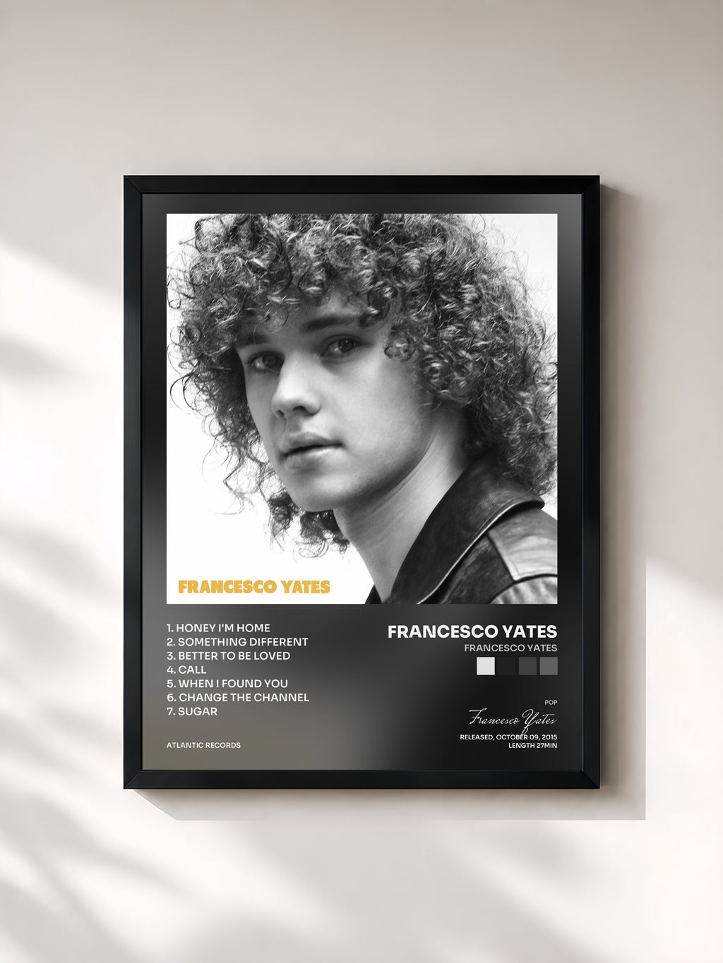 #noir Tableau de l'album Francesco Yates de Francesco Yates, cadre noir, imprimé et encadré en France