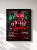 #noir Tableau de l'album Navidad Con La Regida de Fuerza Regida, cadre noir, imprimé et encadré en France