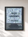 #noir Tableau de l'album Divers & Submarines de Passenger, cadre noir, imprimé et encadré en France