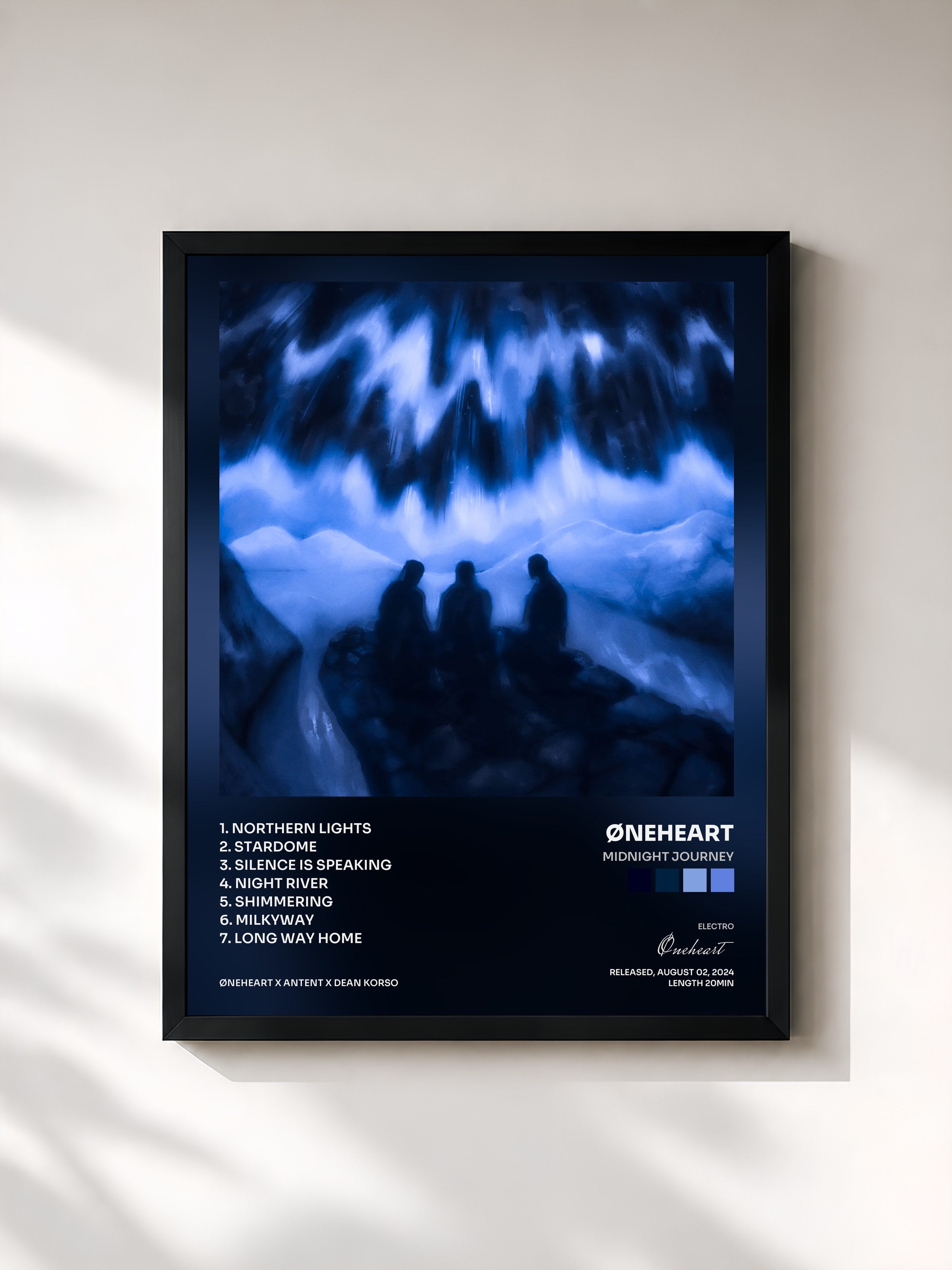 #noir Tableau de l'album Midnight Journey de Øneheart, cadre noir, imprimé et encadré en France